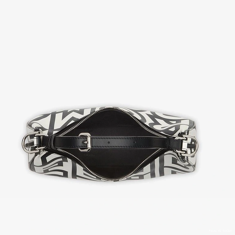 Vintage HOT Black Capsule Bag In Roma Leather Small White Fendi Hobo Fendi Fendigraphy 0805